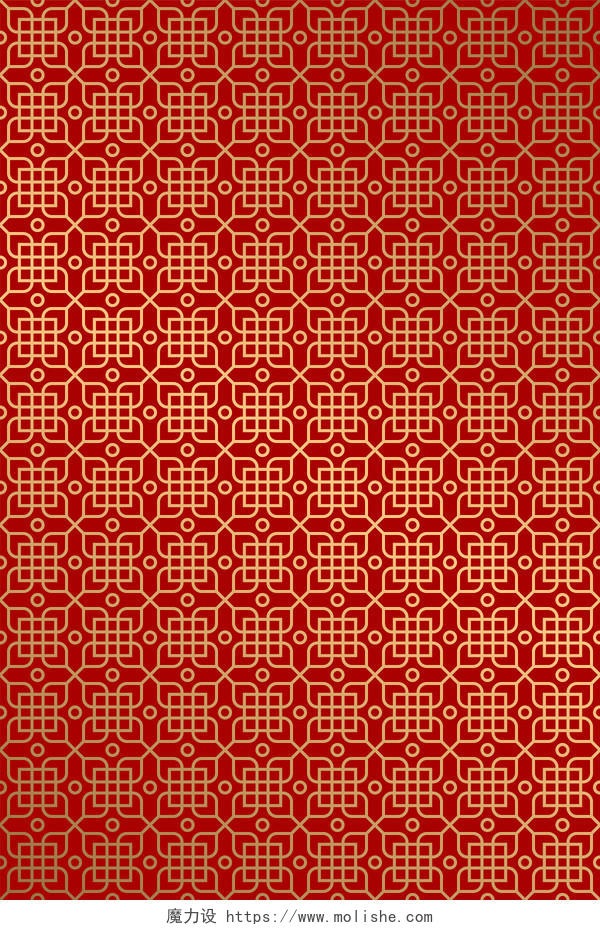 红色鼠年新年金色中式花纹底纹背景